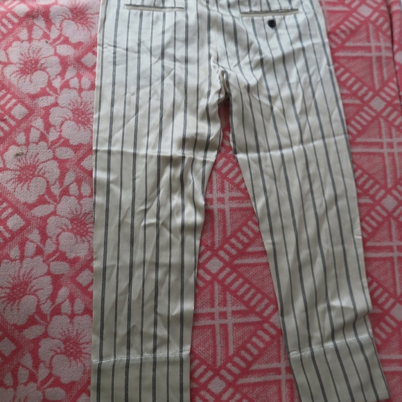ANN DEMEULEMEESTER  Striped Cropped Trousers - Neutrals sz 40 (34x27) - Picture 2 of 6